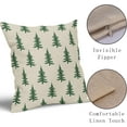 thumbnail image 4 of Christmas Tree Pillow Covers 18x18 Set of 2 Green Xmas Rustic Style Winter Print Decorative Outdoor Pillowcases Farmhouse Vintage Holiday Decorations Throw Cushion Case Decor for Couch Sofa Bed, 4 of 5