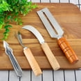 thumbnail image 1 of 4pcs/Set Stainless Steel Pineapple Peeler, Pineapple Eye Remover Sugarcane Knife Cutter Vegetable Fruit Cutting Tools, 1 of 3