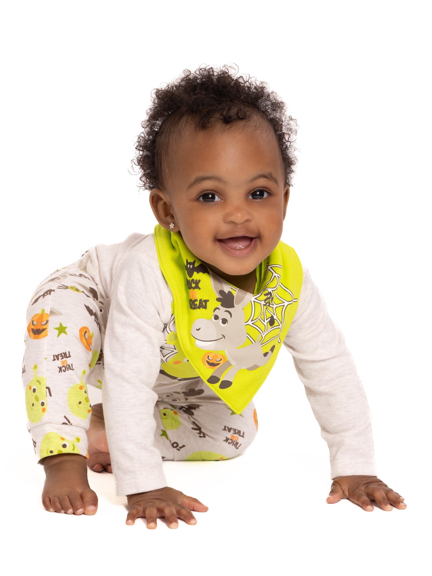 Halloween Shrek Baby Boys or Girls Bodysuit and Pants with Bib Set, 3-Piece, Sizes 0M-12M