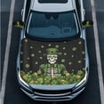 thumbnail image 3 of Yuyamidu Skull Car Hood Cover Green Leaf Auto Rearview Protection Cover 3 Pack Vehicle Front Hood Cover for Car Side Mirror Covers St. Patrick's Day Car Exterior Accessories, 3 of 7