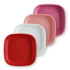 RE-PLAY |Made in USA | 4pk Deep Walled 7.375" Plates | Made from Eco-Friendly Heavyweight Recycled Plastic - Virtually Indestructible | White, Red, Blush, Bright Pink | Valentine+