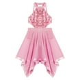 thumbnail image 3 of YEAHDOR Kids Girls Lyrical Dance Dress Sequins Dance Performance Costume,Sizes 4-16 Pink 12, 3 of 5