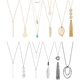 thumbnail image 1 of Juego de 12 collares colgantes largos con borlas en forma de Y, collar con barra circular de hojas para mujer, 1 of 5