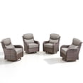 thumbnail image 2 of Jentlehouse 4-Piece Outdoor Swivel Chairs, Patio All-Weather Brown Wicker Rocker Glider Chairs with Gray Cushions for Balcony Poolside Deck Garden, 2 of 11