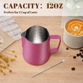 thumbnail image 4 of Milk Frothing Pitcher, 12oz Milk Frother Cup with Clear Scale, 304 Stainless Steel Cappuccino Espresso Machine Accessories for Barista Coffee Bar with Latte Art Pen, 4 of 10
