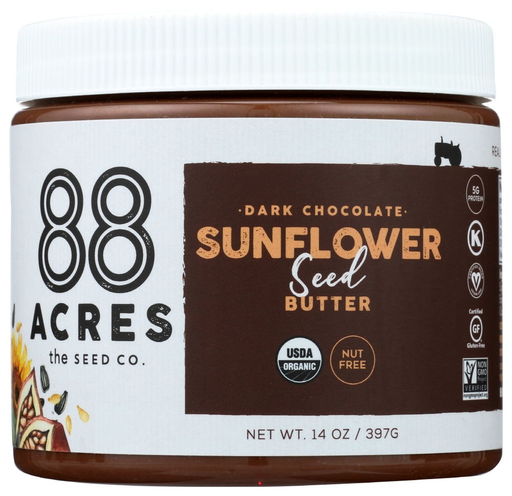 Photo 1 of 88 Acres Dark Chocolate Sun Flower Seed Butter, 14 Oz. - best by 2/06/2025