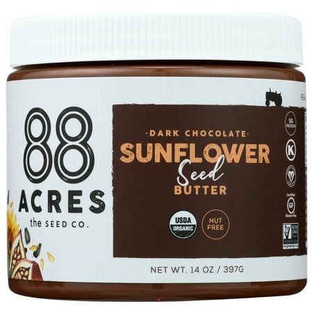 88 Acres Dark Chocolate Sun Flower Seed Butter, 14 Oz.