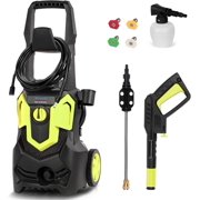 Pressure Washer,3000 PSI Electric Power Washer,1.8 GPM High Pressure Cleaner Machine,Car Washer with 5 Spray Nozzle and Foam Cannon,Powerful Cleaner Machine for Patios, Fences, Driveways