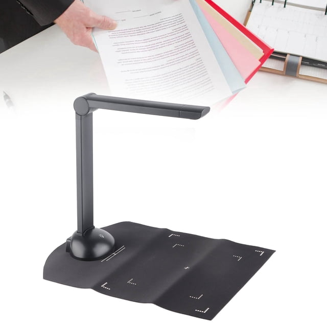 Book Document Scanner, Real Time Document Camera Scanner 5MP 2592x1944 Portable Built in LED Light for Pictures for Office