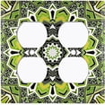 thumbnail image 3 of Metal Light Switch Plate Cover Mandala Green Black Flower Tile Pattern MDL059, 3 of 13