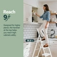 thumbnail image 3 of 4 Step Ladder, Foldable Ladder with Wide Pedals and Handle, Sturdy Ladders for Home and Kitchen with Anti-Slip Feet, Supports up to 330 lbs - White, 3 of 12
