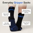 thumbnail image 2 of Joe & Bella Non Slip Gripper Socks – 3-Pack Compression Socks for Women Home, Hospital & Safety Fall Prevention – Breathable Cotton Blend, Easy On/Off Grab Tabs, Secure Traction - Black, Large, 2 of 6