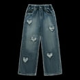 thumbnail image 4 of Spazoro Girls Jeans, Baggy Fashion Wide Leg with Pockets Elastic Waist Denim Pants Blue Size 5-15, 4 of 9