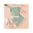 thumbnail image 4 of Kmbangi Newborn Patchwork Two-Piece Outfits, Easter Day Theme Short Sleeve Round Neck Letter Print T-Shirt + Rabbit Long Pants, 4 of 9