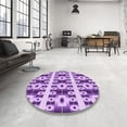 thumbnail image 3 of Ahgly Company Indoor Square Patterned Dark Orchid Purple Area Rugs, 7' Square, 3 of 6