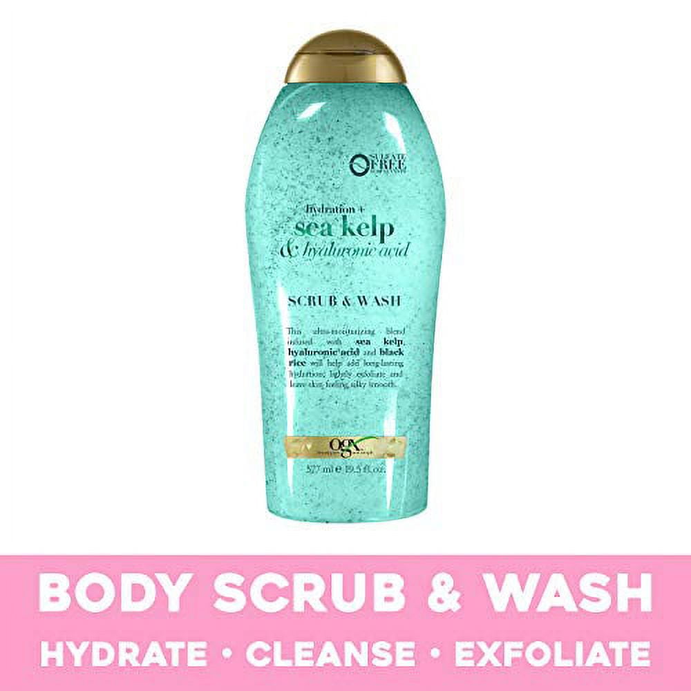 Ogx Body Scrub and Wash Sea Kelp and Hyaluronic acid wash, 19.5 Oz