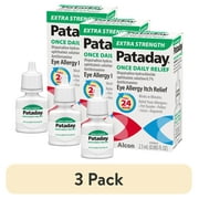 (3 pack) Pataday Once Daily Extra Strength Eye Itch Allergy Relief Eye Drop for Adults & Children 2+, 2.5 ml
