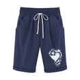 thumbnail image 2 of LEBONYARD Womens Summer Shorts Plus Size,Women's Shorts for a Comfortable and Stylish Day,Women's Elastic Waist Printing Drawstring Shorts Navy S, 2 of 3