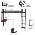 DONFU XC Metal Full Loft Bed with Desk2tire Book ShelvesTwo Buildin