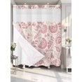 thumbnail image 4 of Abstract Spring Floral No Hook Shower Curtain Waterproof, Bathroom Curtains with Snap in Liners and See Through Top Window, Farmhouse Summer Botanical Hotel Style Bathtub Curtains Shower 72"Wx78"L, 4 of 8