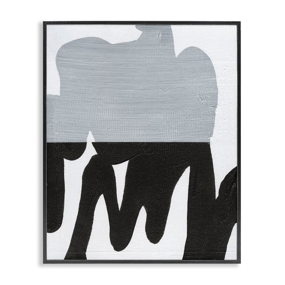 Stupell Industries Mid-Century Opaque Black & Grey Form Black Framed Giclee Art, 11 x 14, by Jodi Fuchs