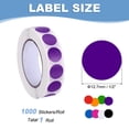 thumbnail image 2 of Uxcell Colored Dot Stickers, Color Coding Labels Blank Circle Stickers Adhesive Round Price Stickers Purple 1/2", 2 of 7