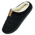 thumbnail image 4 of Needbo Men's Slippers Memory Foam Suede Plush Shearling Lined Slip On Indoor Outdoor Shoes Black, Size 6-7, 4 of 7
