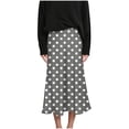 thumbnail image 5 of Summer Maxi Skirts for Women Satin Fashion Boho Long Skirt Trendy Floral High Waist A Line Beach Skirt Vacation Outfit Gray S, 5 of 7