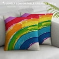 thumbnail image 3 of Wuche Rainbow Throw Pillow Covers 18x18 Inch Home Pillow Cover Colourful Rainbow Pillow Case Cotton Linen Hidden Zipper Closure Cushion Couch Bedroom Decor Pillowcases Multiple specifications, 3 of 5