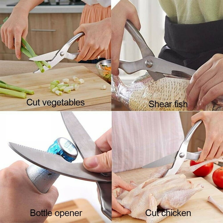 Heavy Duty Poultry Shears - Food Grade Stainless Steel Cooking Scissors for  Bone, Meat,Chicken,Fish, Seafood - Anti-Rust Ergonomic Spring Loaded Food  SHEAR - Built-In Lock,Professional Kitchen Shear – Housefibre