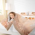 thumbnail image 4 of Manfei Vintage Princess Ribbon Queen Comforter Set for Kid, Autumn Pumpkin Bedding Sets, Fashion Sequin Print Reversible Bedding Comforter Set, Microfiber Bedroom Decor, 3 Pieces, 4 of 8