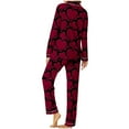 thumbnail image 3 of FUNDUFI Women'S Pajamas Set Long Sleeve Lapel Casual Valentine's Day Love Heart Printed Pajama Shirts + Pants 2Pcs Pjs Sets Soft Loose Fit Sleepwear Outfits Set Comfy Women'S Pyjamas, 3 of 7