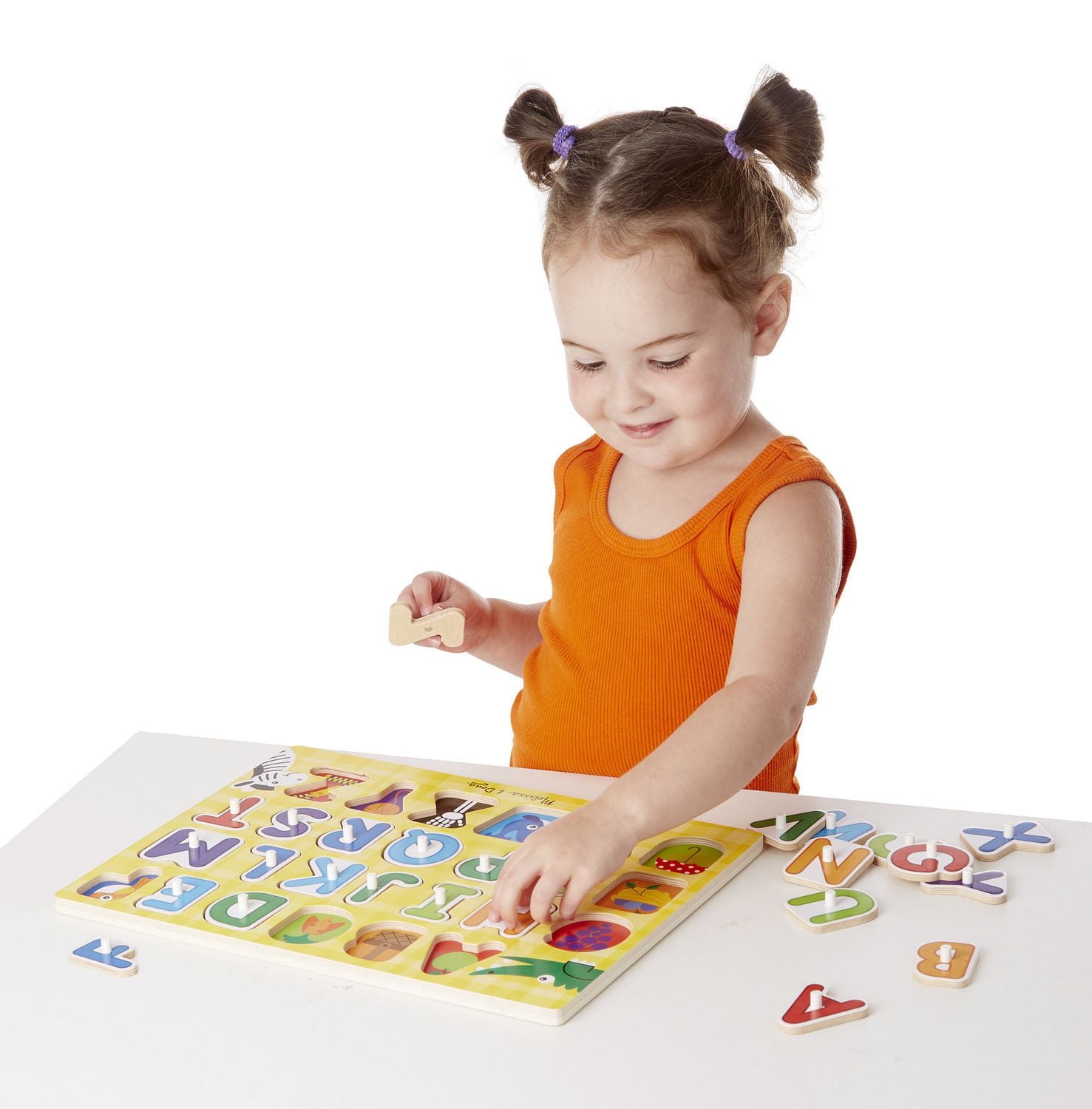 Melissa & Doug Puzzle À Chevilles Alphabet Soulever Et Regarder– En Anglais