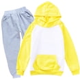 thumbnail image 4 of Girls Long Sleeve Hoodie Sweatshirt Pants Two Piece Color Casual Outfit For Toddler Kids, 4 of 4