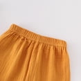 thumbnail image 6 of UngA Toddler Baby Boy 2 Piece Spring Outfit Cotton Linen Casual Henley T-Shirt Pants Set Kids Summer Short Sleeve Tops Plain Clothes (Yellow,4-5 Years), 6 of 6