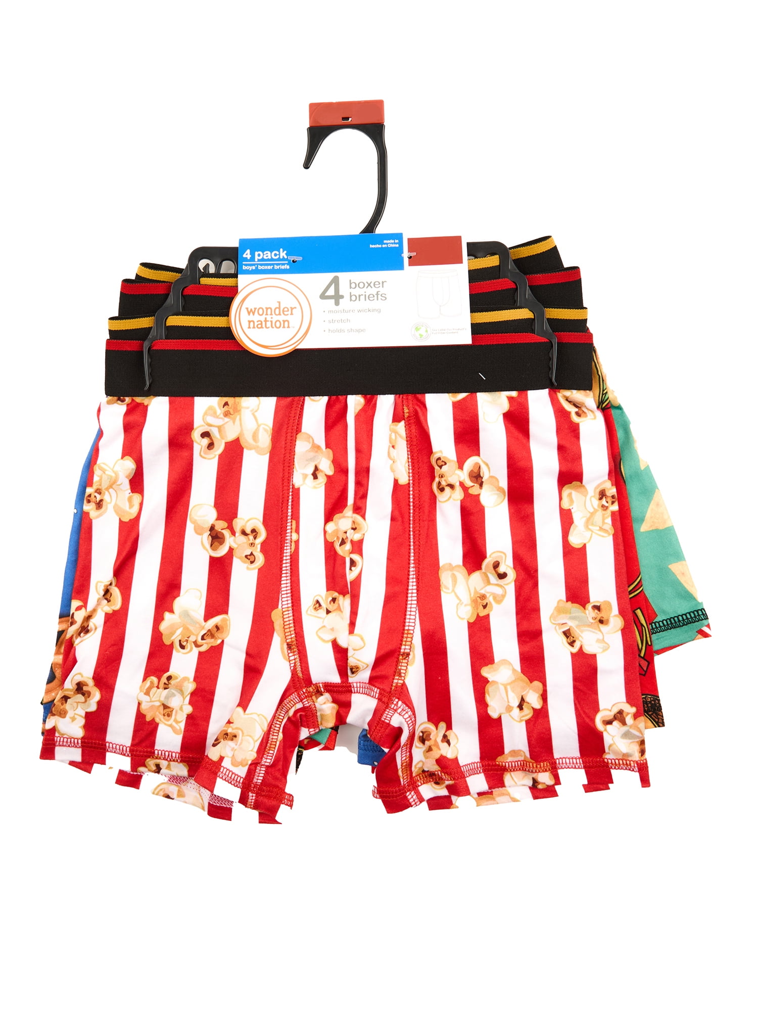 Wonder Nation Boys Boxer Brief Snack Pack Underwear, 4-Pack, Sizes S-XL