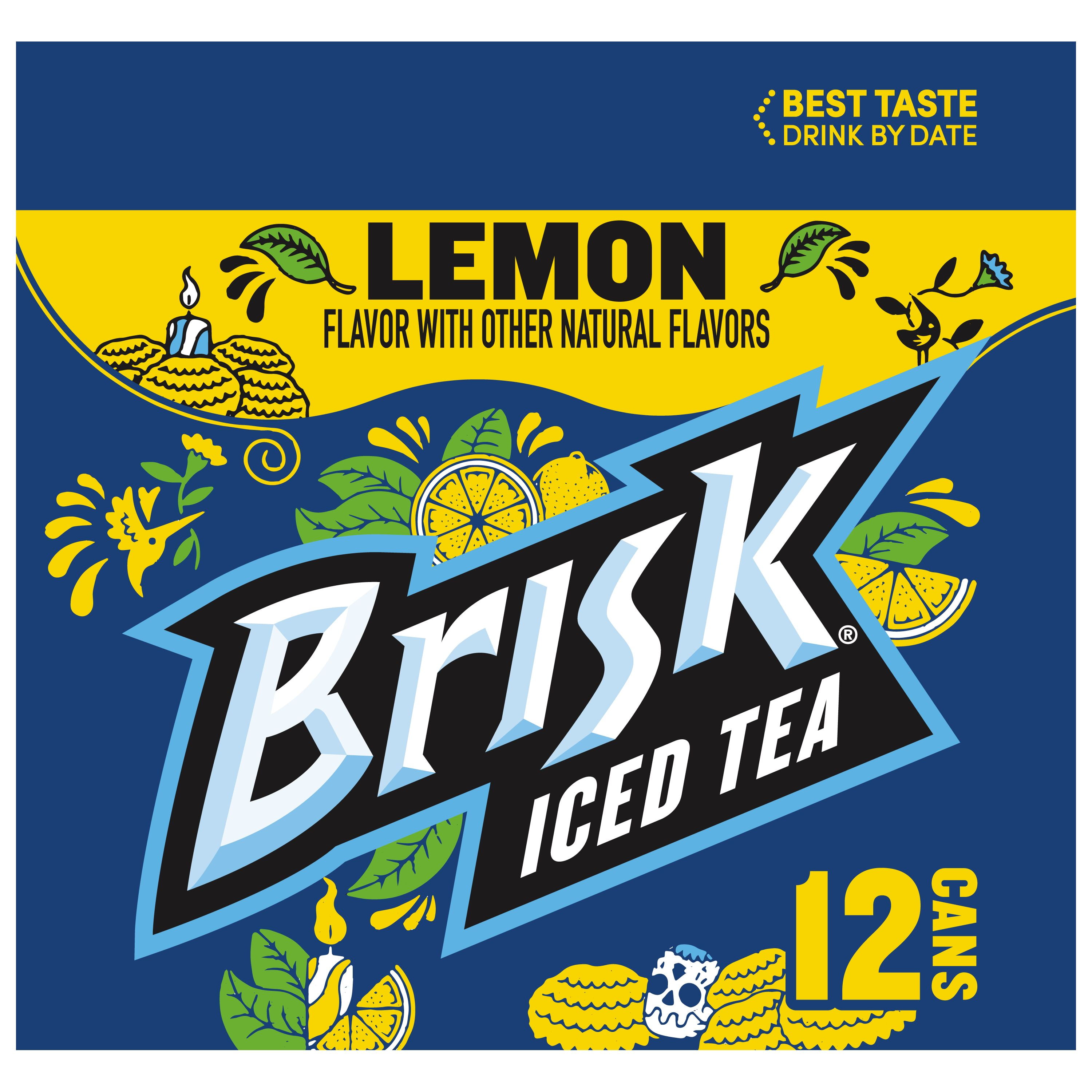 Lipton Brisk Lemon Iced Tea, 12 fl oz, 12 Pack Cans