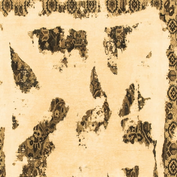 Ahgly Company Indoor Square Abstract Brown Modern Area Rugs, 8' Square