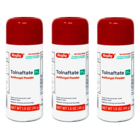 3 Pack Tolnaftate 1% Antifungal Powder - Compared to Tinactin 1.5 oz Each
