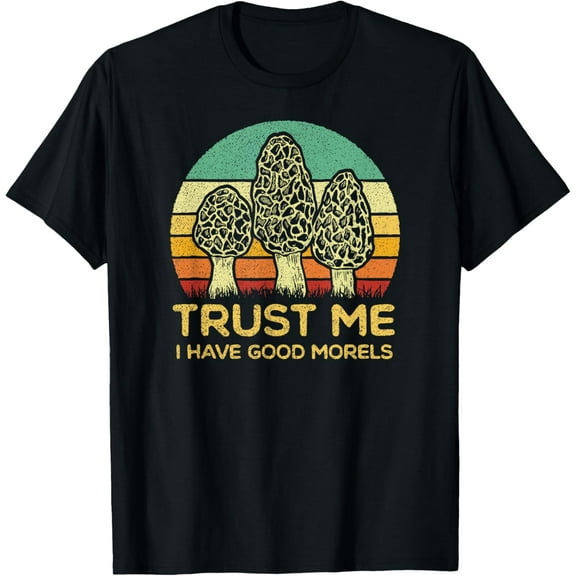 Morel Mushroom Shirt Funny Foraging Morels Hunters T-Shirt T-Shirt men and women can wear, black, white, gifts