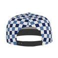 thumbnail image 5 of Adjustable Baseball Cap, Blue and White Plaid Flat Bill Trucker Flat Brim Hats Dad Hat for Men Women - Snapback Hat Adjustable Size, 5 of 7