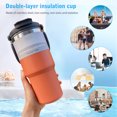 thumbnail image 4 of Taza de café térmica de viaje Tazas dobles para autos de gran capacidad (naranja 750ml) Likrtyny Libre de BPA, 4 of 8