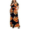 thumbnail image 5 of Aiyino Women Plus Size V Neck Short Sleeve Casual Evening Dress, Comfortable Elegant Party Maxi Dress, 5 of 6