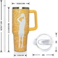 thumbnail image 3 of 40 Oz Tumbler with Handle and Straw Lid, Basketball Fans Gifts Insulated Cup for Men Women, Double Stainless Steel Leak Proof Coffee Travel Mug, Red Water Bottle Birthday Gift for Him Her, 3 of 6