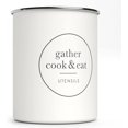 thumbnail image 1 of Barnyard Designs Metal Utensil Crock Holder, Rustic Farmhouse Countertop Decor, Country Kitchen Utensil Storage Caddy Organizer, White, 14 x 17cm, 1 of 1