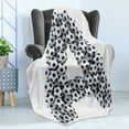 thumbnail image 4 of Letter a Soft Flannel Fleece Throw Blanket, Realistic Soccer Balls in Form of Capital Sports Play League Competition Theme, Cozy Plush for Indoor and Outdoor Use, 50" x 60", Black White, by Ambesonne, 4 of 5