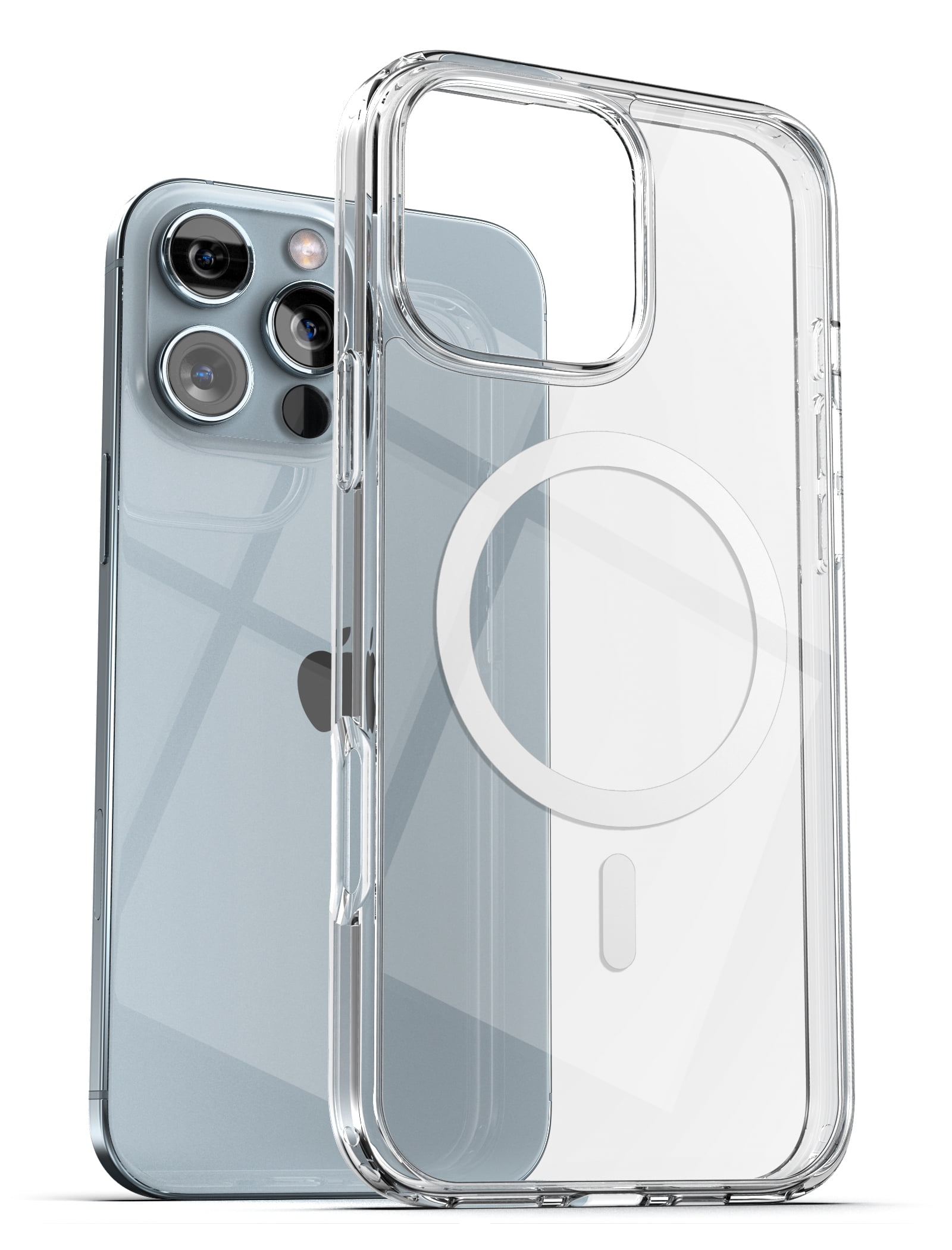 Encased Magnetic Case for iPhone 16 Pro with Belt Clip Phone Holster, Compatible with MagSafe (Crystal Clear)