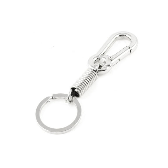 Unique Bargains Silver Tone Metal Carabiner Clip Design Key Ring Keychain