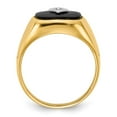 thumbnail image 2 of 14K Yellow Gold Ring Band Men's Diamond Round Onyx Black, Size 9, 2 of 5
