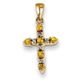 thumbnail image 1 of Pendentif Croix Citrine & Diamant en Or Jaune 14K, 1 of 3